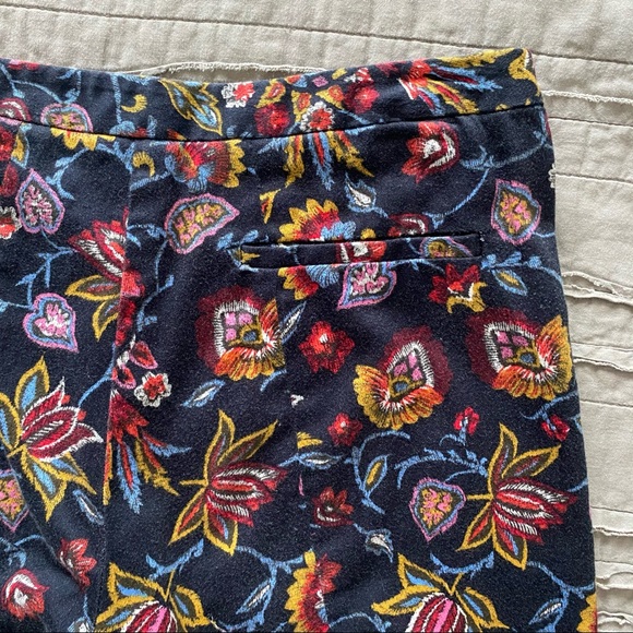 Topshop Navy Floral Skinny Dress Pants Size 6 - Picture 7 of 9